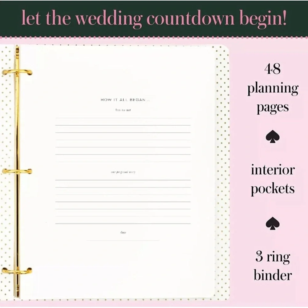 Kate Spade New York Bridal Planner It Started Out With a Kiss Wedding Planner